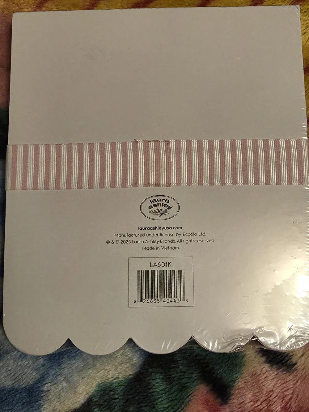 Laura Ashley Pink Floral Lined Notepad with Scalloped Edges